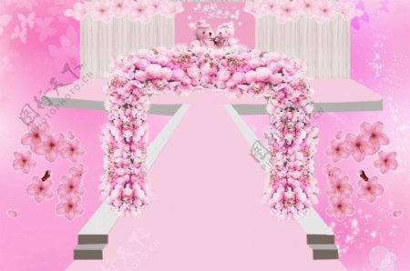 粉色婚礼装修效果图