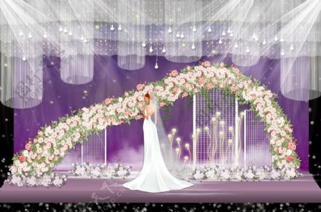 深紫色梦幻婚礼效果图