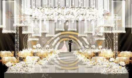 香槟色婚礼设计效果图