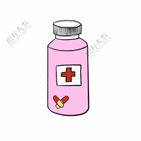 医疗设备药瓶胶囊红色十字可商用设计元素