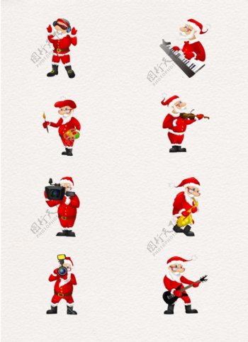彩绘创意8组职业圣诞老人设计