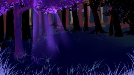 浪漫紫色森林广告背景