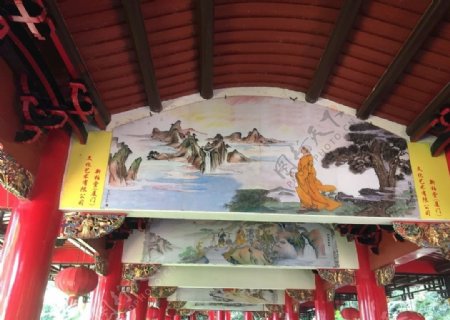 中式文化长廊壁画