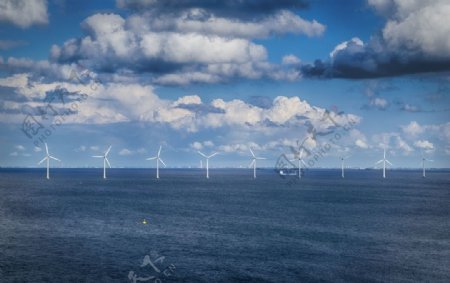 哥本哈根海风车风景