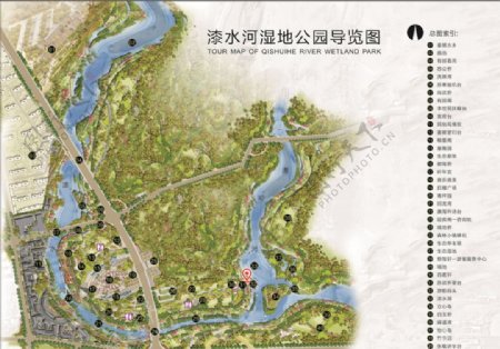 漆水河湿地公园导览图
