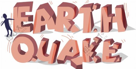 卡通地震英文字母矢量元素