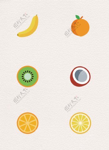 6组可爱水果图标设计