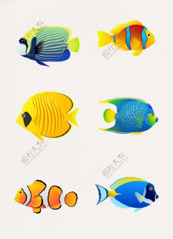 卡通鱼类装饰图案
