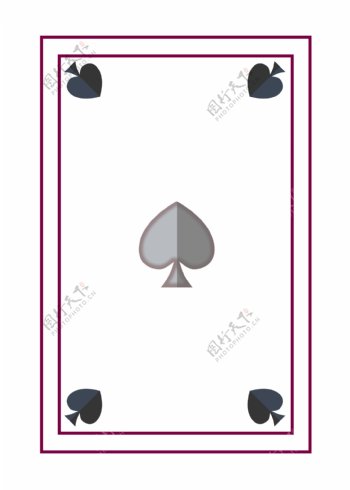 扑克边框黑桃元素设计