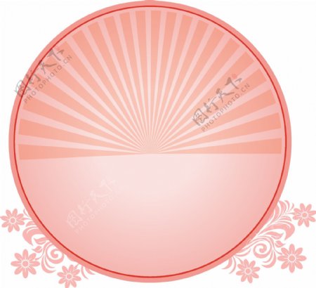 粉色花边圆圈纹理边框