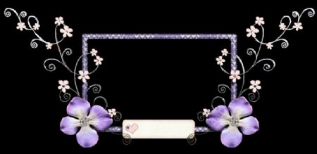 淡雅紫色花朵边框png元素