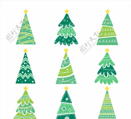 9款清新绿色圣诞树