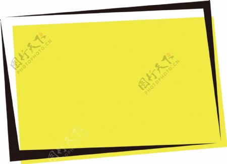 简约线条矢量黄色边框元素