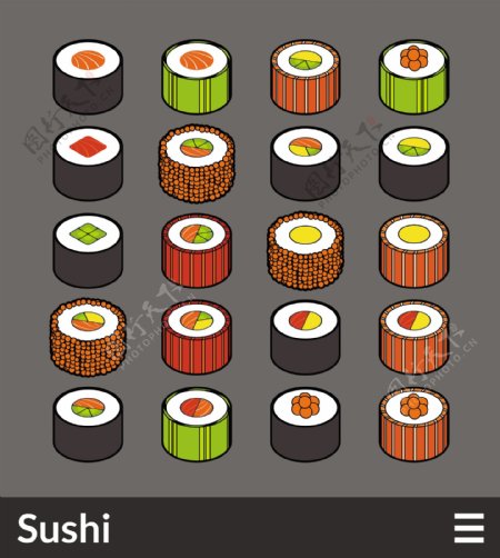 寿司图标矢量素材