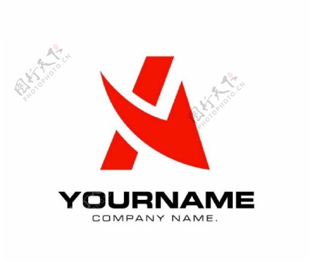 字母A红色企业公司logo标志