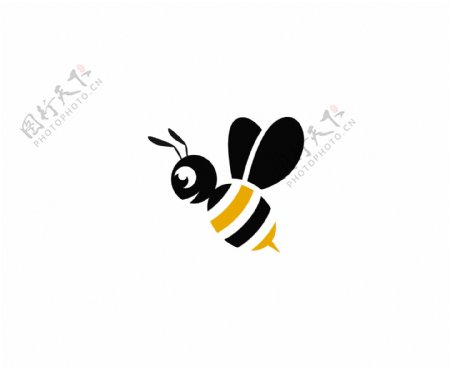 蜜蜂扁平化图形logo图标设计