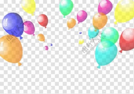 矢量七彩彩色气球装饰素材