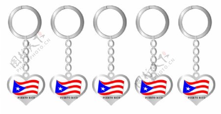 波多黎各旅游纪念品钥匙扣设计