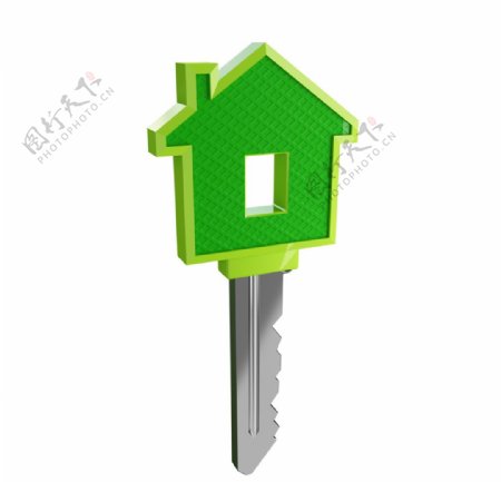 绿色房锁钥匙