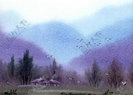 中国风风景照片摄影水墨
