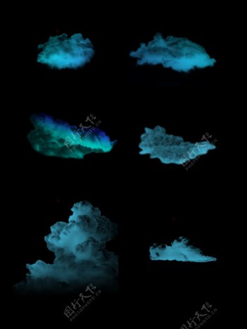 云朵蓝色真实实物质感装饰素材设计