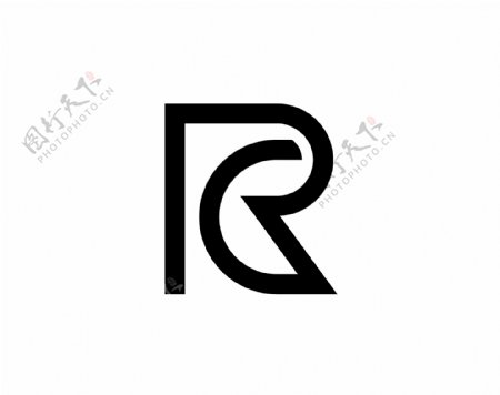 R字母造型logo黑色简约风logo