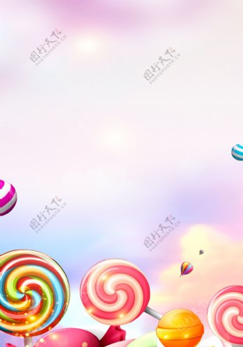 彩色糖果海报背景素材