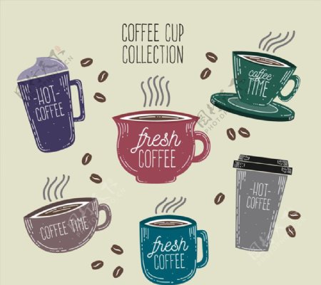 6款彩绘咖啡杯设计