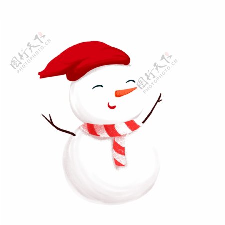 圣诞节可爱微笑的雪人设计
