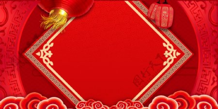 中国风红色喜庆新年背景
