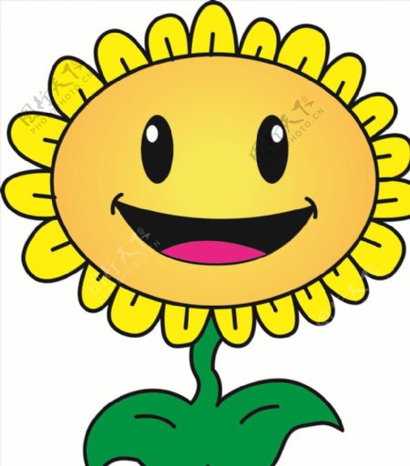 卡通笑脸向日葵