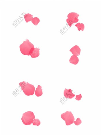 手绘花瓣粉色装饰素材设计