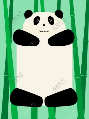 可爱动物熊猫边框背景