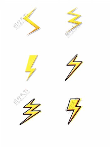 卡通闪电可爱矢量闪电元素套图