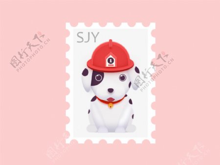 邮票可爱卡通狗狗