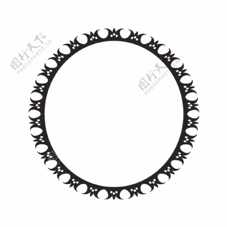 欧式边框圆形黑色装饰素材设计