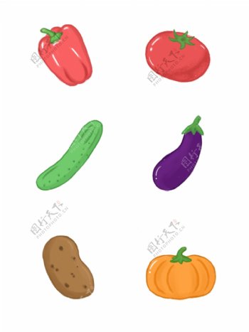 简约卡通手绘蔬菜
