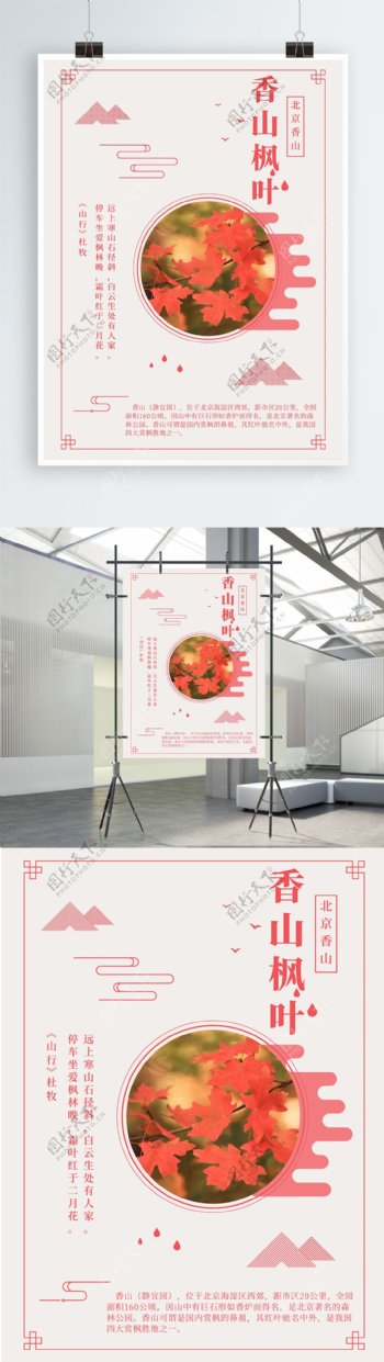 香山枫叶主题海报