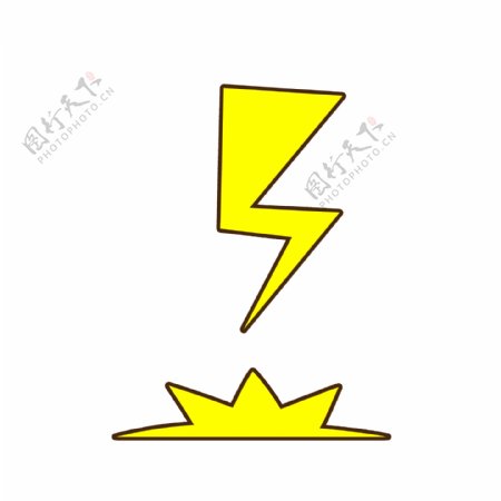 卡通黄色闪电天气雷电可爱打雷矢量手绘元素