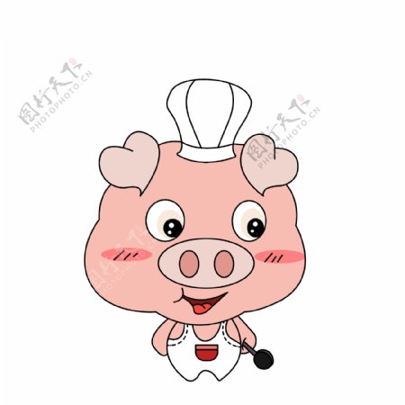 猪帽子勺子粉色白色可商用