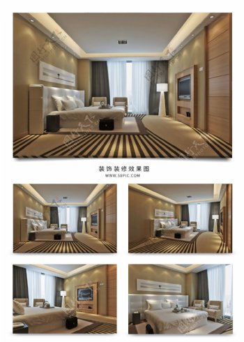 现代风格家装卧室设计效果图