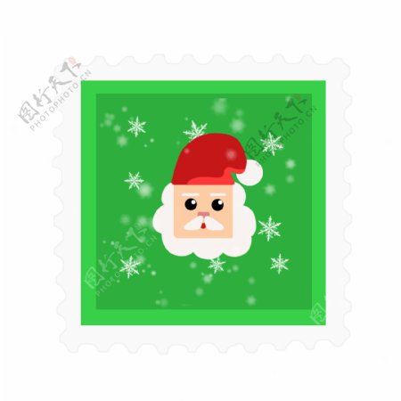 原创圣诞邮票贴纸可爱元素