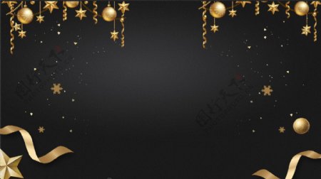 黑金色圣诞宣传展板背景