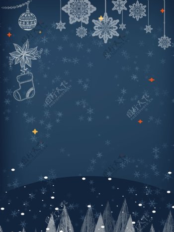 蓝色雪花圣诞狂欢节背景