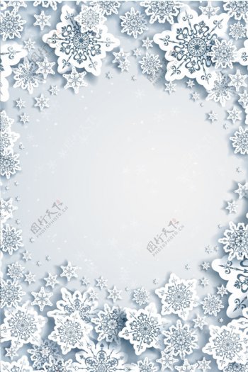 冬季节气雪景背景设计