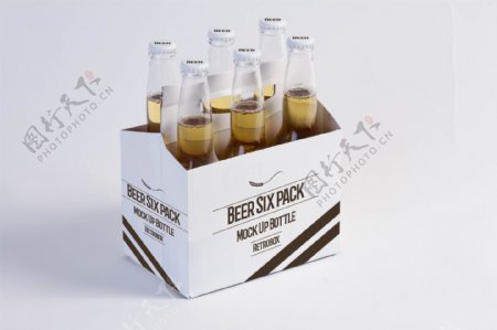 啤酒包装纸盒样机模板
