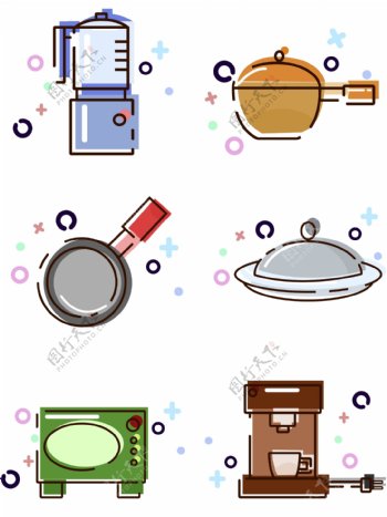 MBE风格生活用品厨房类套图卡通可爱