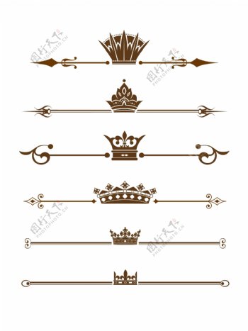 欧式王冠边框花纹分割线常用矢量可商用元素