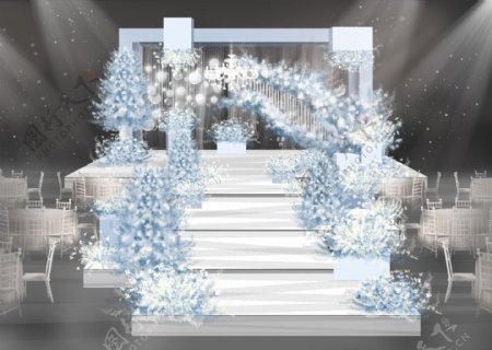 蓝色冰雪世界婚礼效果图