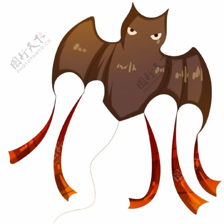 黑色的蝙蝠风筝插画